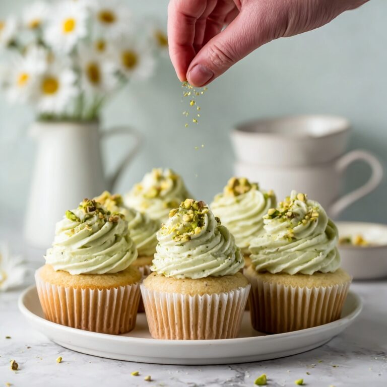 Pistachio Vanilla Cupcakes Recipe