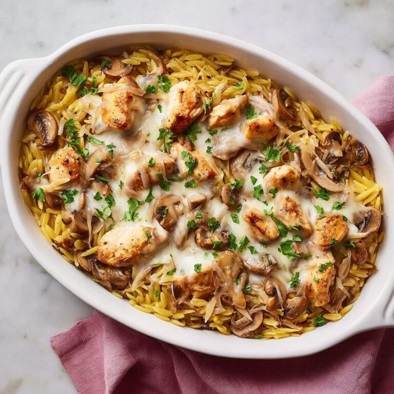 French Onion Chicken Orzo Casserole Recipe
