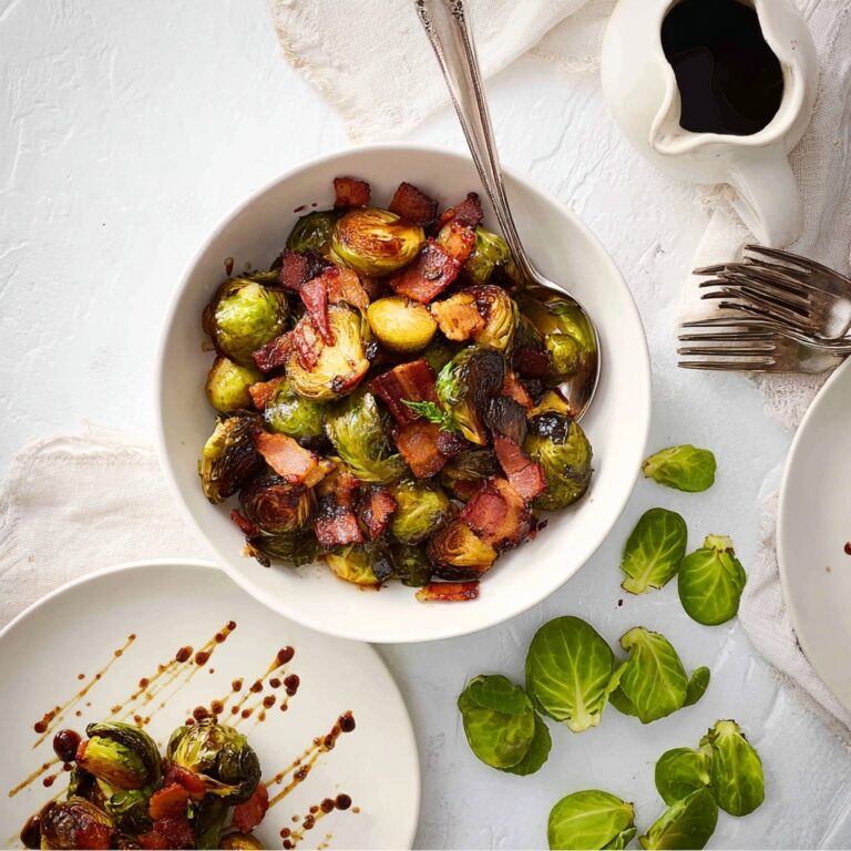 Balsamic Roasted Brussels Sprouts with Bacon Recipe