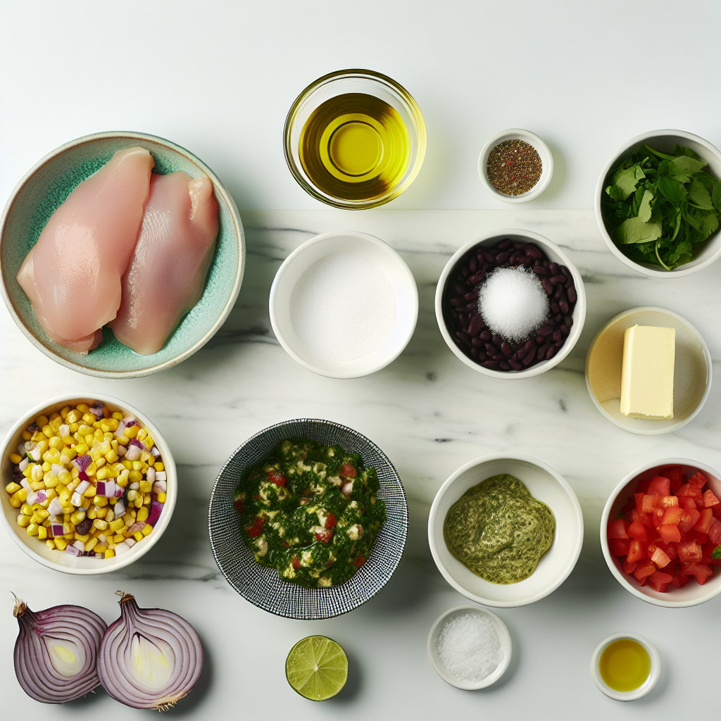 Pesto Chicken with Corn & Bean Salsa Recipe - Recipe Image