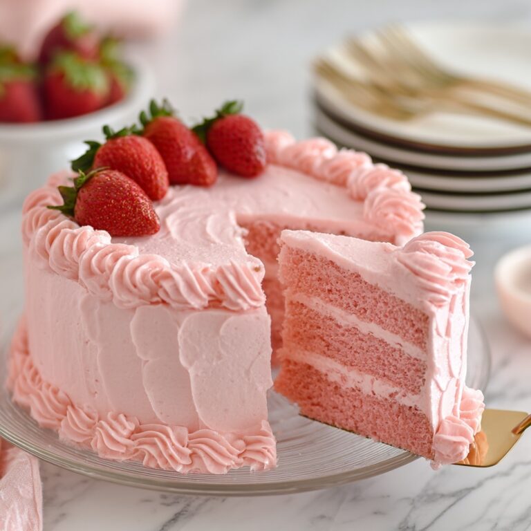 Strawberry Cake with Fresh Strawberry Buttercream Recipe