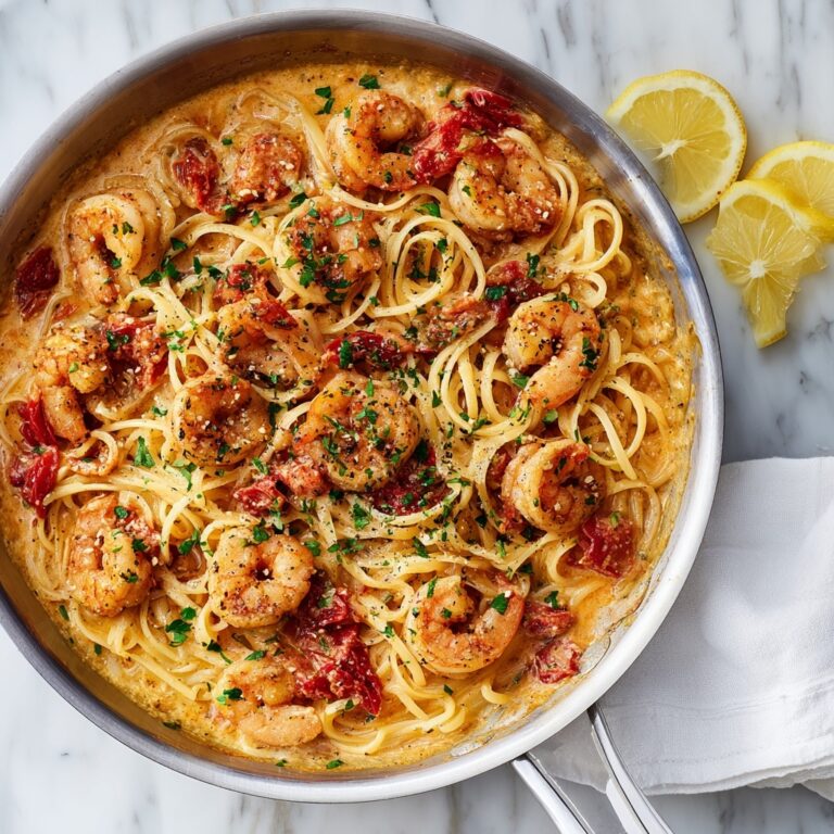 Creamy Shrimp Pasta with Garlic, Tomatoes, and Parmesan Recipe