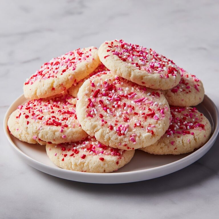 Valentine’s Day Heart-Shaped Sugar Cookies with Sprinkles Recipe