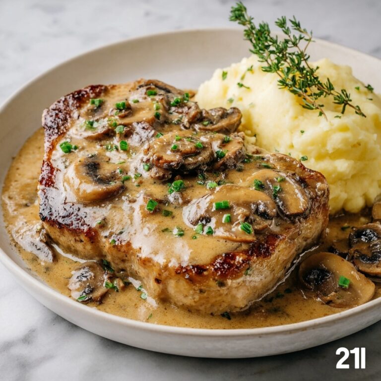 Smothered Pork Chops with Mushroom Gravy Recipe
