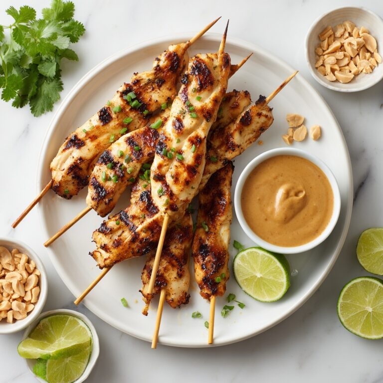 Chicken Satay with Spicy Peanut Sauce Recipe