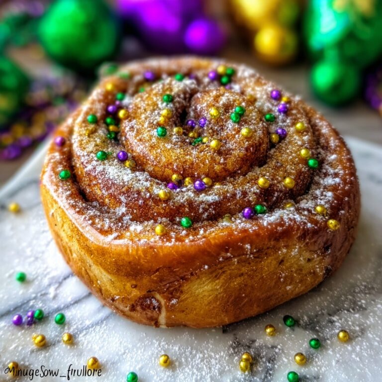 Easy Mardi Gras Cinnamon Rolls with Two Ingredient Dough Magic Recipe