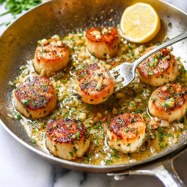 Perfectly Seared Scallops with Garlic Lemon Butter Sauce Recipe