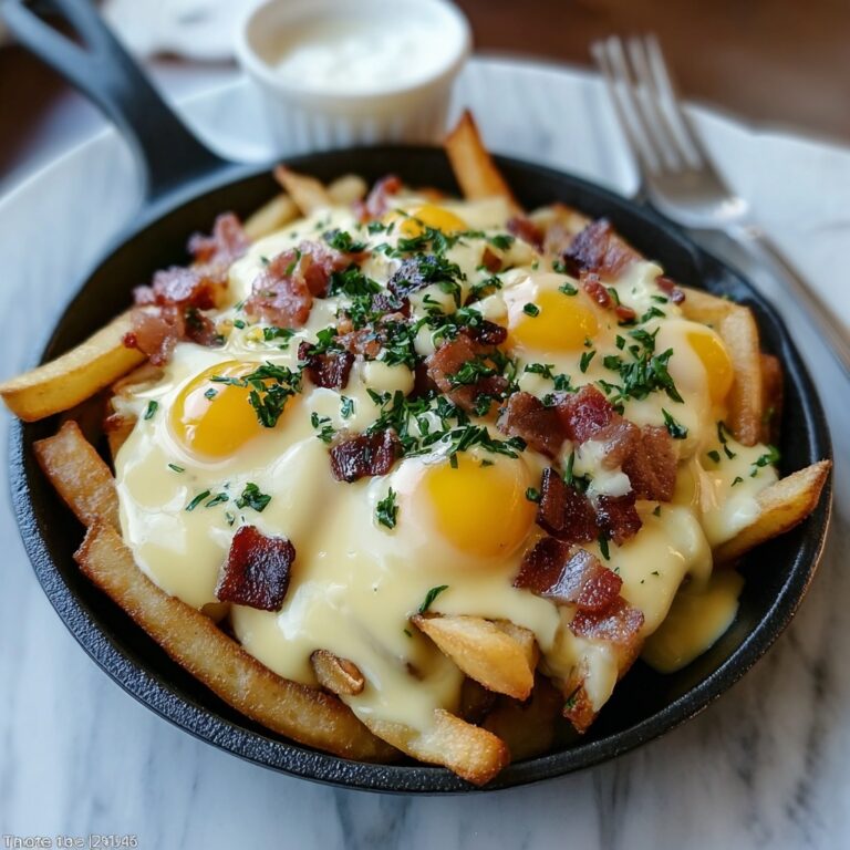 Breakfast Poutine with Hollandaise Sauce and Poached Eggs Recipe