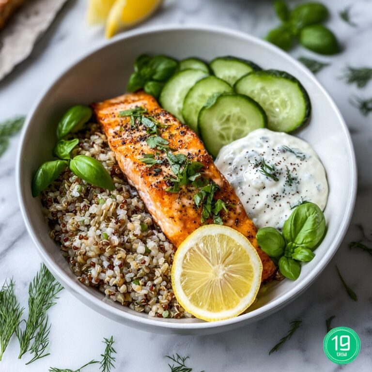 Crunchy Brown Rice Bowls with Salmon and Herbed Tahini Bliss Recipe