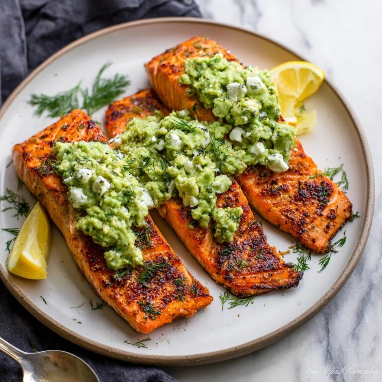 Baked Salmon with Avocado & Feta Recipe