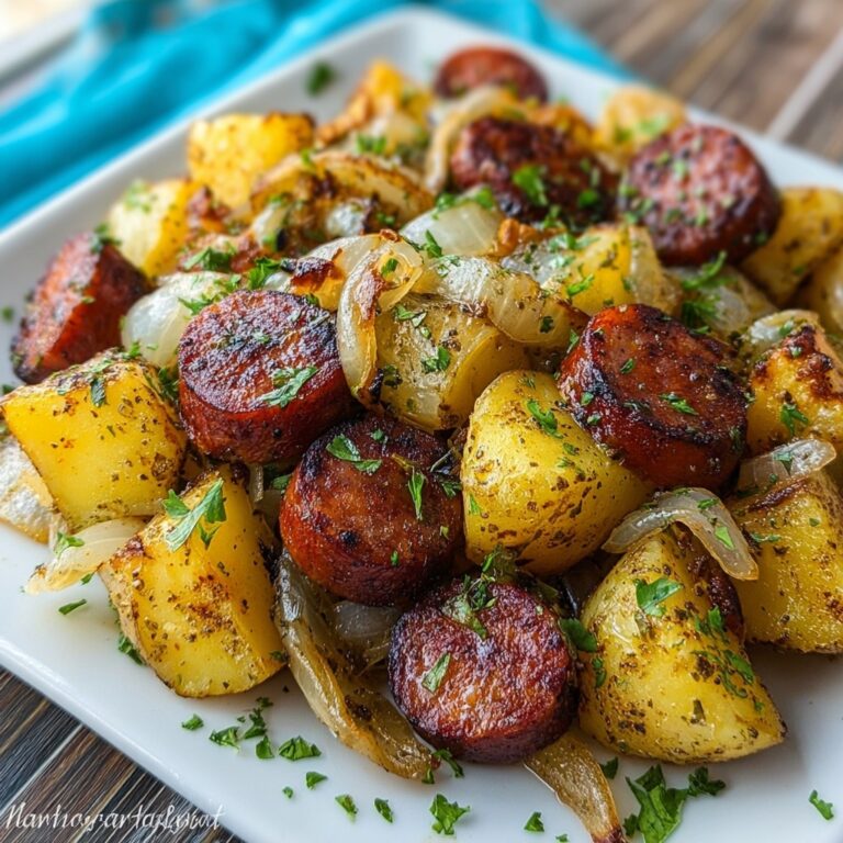 Fried Potatoes, Onions, and Smoked Polish Sausage Recipe
