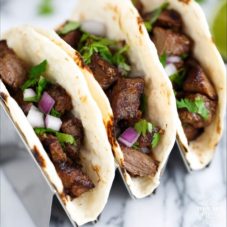 Mexican Street Tacos with Marinated Steak and Fresh Toppings Recipe
