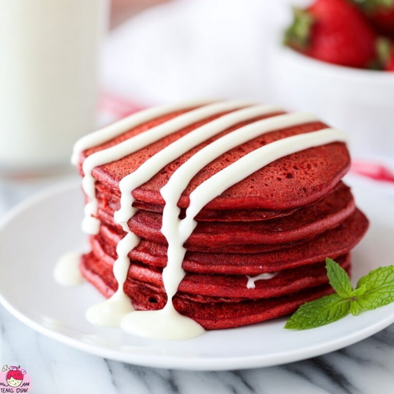 Red Velvet Pancakes with Cream Cheese Glaze Recipe