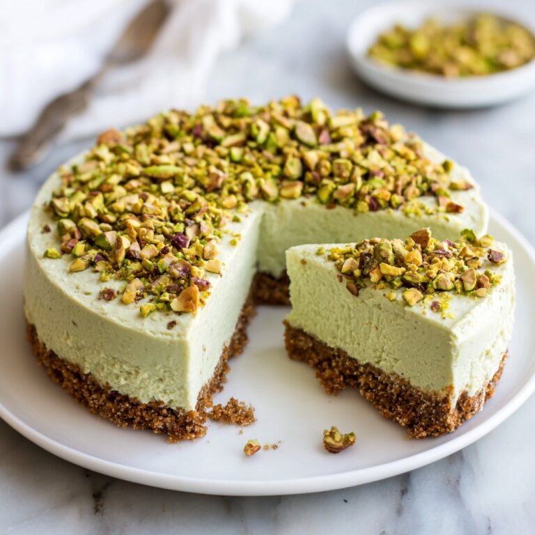 Pistachio Cheesecake with Almond Crust Recipe
