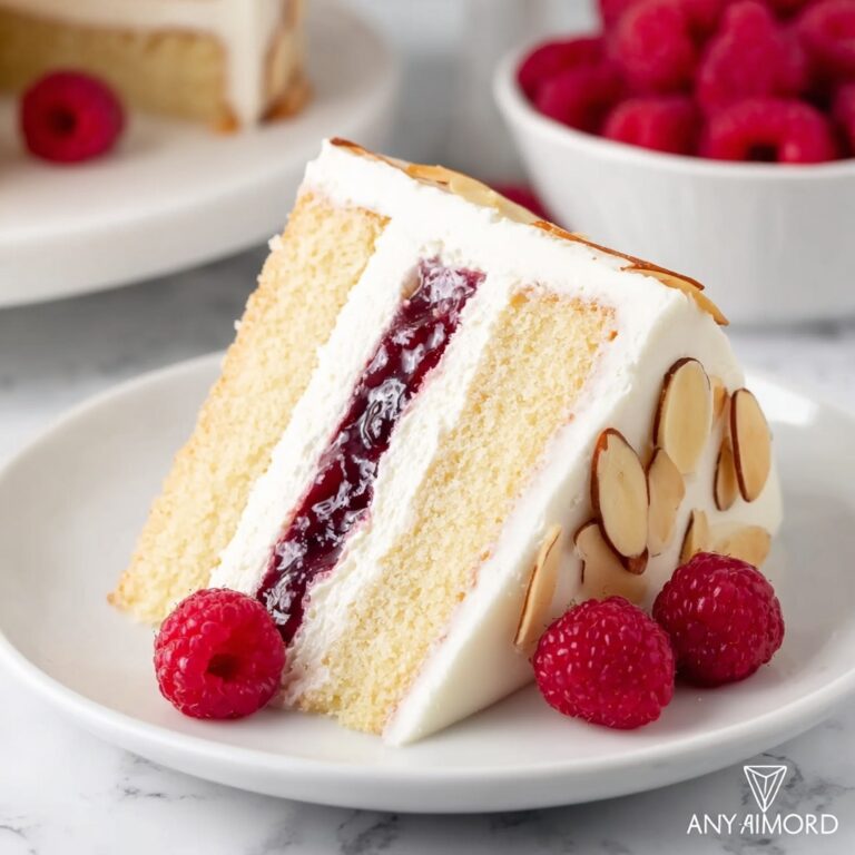 Raspberry Almond Cake with Buttercream Recipe